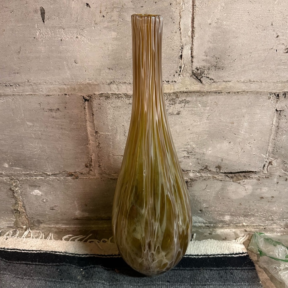 Vtg | Lava Drip Hand Blown Glass Vase